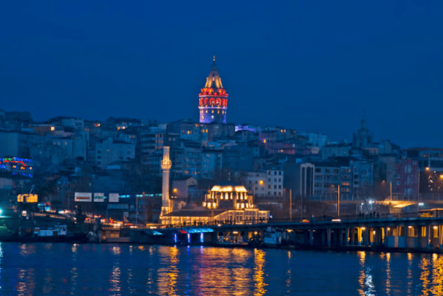 Galata tower at night Istanbul